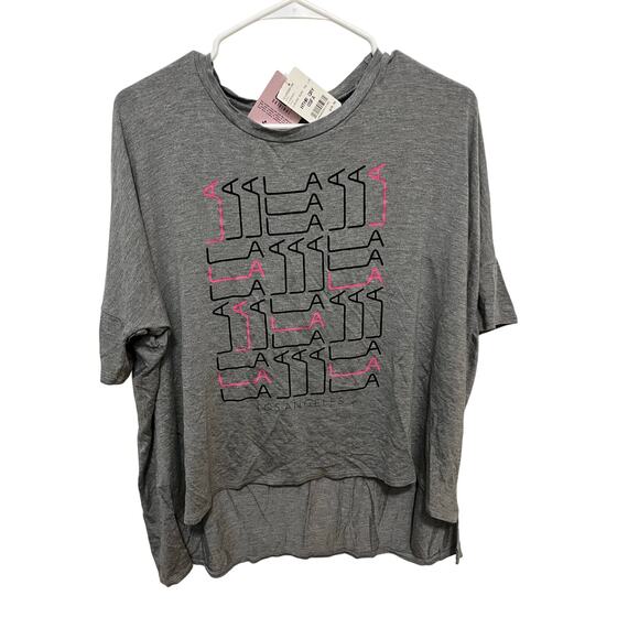 LA original black/pink letter woman crop top beach wear- NWT- One size fits all - Picture 1 of 3